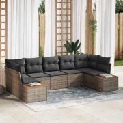 vidaXL Trädgårdsoffset 7 pcs Grå 289 x 154 x 85 cm Poly rattan
