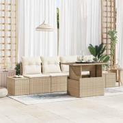 vidaXL Trädgårdsoffset 5 pcs Beige och gräddfärgad 100 x 55 x 73 cm