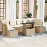 vidaXL Trädgårdsoffset 8 pcs Beige och gräddfärgad 100 x 55 x 73 cm