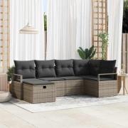 vidaXL Trädgårdsoffset 6 pcs Grå 232 x 122 x 85 cm Poly rattan