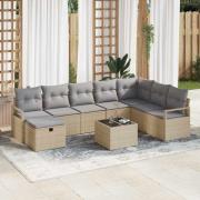 vidaXL Trädgårdsoffset 9 pcs beige och ljusgrå 287 x 177 x 85 cm