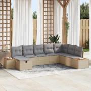 vidaXL Trädgårdsoffset 8 pcs Beige 55 x 62 x 69 cm Poly rattan
