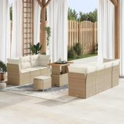 vidaXL Trädgårdsoffset Höjdjusterbar 10 pcs Beige konstrotting