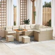 vidaXL Trädgårdsoffset 12 pcs Beige konstrotting