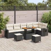 vidaXL Trädgårdsoffset Höjdjusterbar 9 pcs Svart konstrotting
