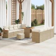 vidaXL Trädgårdsoffset 11 pcs beige och gräddvit 80 x 80 x 71 cm