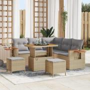 vidaXL Trädgårdsoffset 8 pcs beige och ljusgrå 90 x 55 x 71 cm