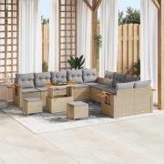 vidaXL Trädgårdsoffset 13 pcs beige och ljusgrå 90 x 55 x 71 cm