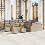 vidaXL Trädgårdsoffset 14 pcs beige och ljusgrå 110 x 55 x 71 cm