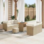 vidaXL Trädgårdsoffset 9 pcs beige och gräddvit 80 x 80 x 71 cm