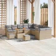 vidaXL Trädgårdsoffset 13 pcs beige och ljusgrå 90 x 55 x 71 cm