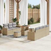 vidaXL Trädgårdsoffset 10 pcs beige och ljusgrå 90 x 55 x 71 cm