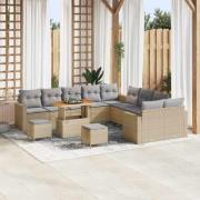 vidaXL Trädgårdsoffset 13 pcs beige och ljusgrå 90 x 55 x 71 cm