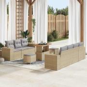 vidaXL Trädgårdsoffset 10 pcs Beige och Ljusgrå 90 x 55 x 71 cm