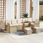 vidaXL Trädgårdsoffset 10 pcs Beige och gräddfärgad 90 x 55 x 71 cm