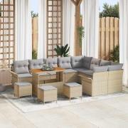 vidaXL Trädgårdsoffset 13 pcs Beige och Ljusgrå 110 x 55 x 71 cm