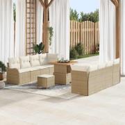 vidaXL Trädgårdsoffset 11 pcs Beige och gräddfärgad 80 x 80 x 71 cm