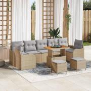 vidaXL Trädgårdsoffset 10 pcs Beige och Ljusgrå 90 x 55 x 71 cm