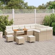 vidaXL Trädgårdsoffset 13 pcs Beige och gräddfärgad 110 x 55 x 71 cm
