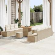 vidaXL Trädgårdsoffset 10 pcs Beige och gräddfärgad 80 x 80 x 71 cm