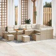 vidaXL Trädgårdsoffset 12 pcs Beige och gräddfärgad 90 x 55 x 71 cm