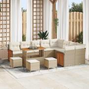 vidaXL Trädgårdsoffset 13 pcs Beige och gräddfärgad 110 x 55 x 71 cm