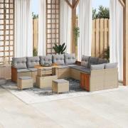 vidaXL Trädgårdsoffset 13 pcs Beige 90 x 55 x 71 cm konstrotting