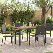 vidaXL Trädgårdsmöbelset 5 pcs Svart, Trä 150 x 90 x 75 cm