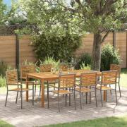 vidaXL Trädgårdsmöbelset 9 pcs Grå Poly rattan