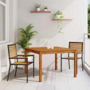 vidaXL Trädgårdsmöbelset 3 pcs Svart Poly rattan