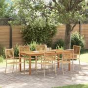vidaXL Trädgårdsmöbelset 7 pcs Beige Poly rattan