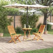 vidaXL Fällbart bistroset 3 pcs Brun massivt akacia