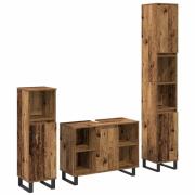 vidaXL Badrumsmöbelset 3 pcs Brun 30 x 30 x 180 cm Konstruerat trä