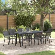 vidaXL Trädgårdsmöbelset 9 pcs Antracit Stål