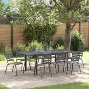 vidaXL Trädgårdsmöbelset 9 pcs Antracit Stål