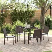 vidaXL Trädgårdsmöbelset 5 pcs Brun Poly rattan