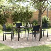 vidaXL Trädgårdsmöbelset 5 pcs Svart Poly rattan