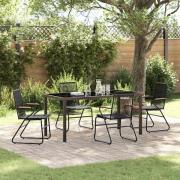 vidaXL Trädgårdsmöbelset 5 pcs Svart PVC-rattan