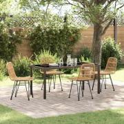 vidaXL Trädgårdsmöbelset 5 pcs Brun Poly rattan