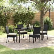 vidaXL Trädgårdsmöbelset 5 pcs Svart Poly rattan