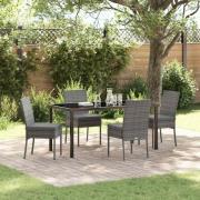 vidaXL Trädgårdsmöbelset 5 pcs Grå Poly rattan