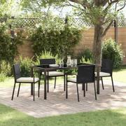 vidaXL Trädgårdsmöbelset 5 pcs Svart Poly rattan
