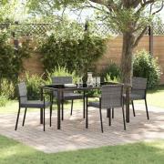 vidaXL Trädgårdsmöbelset 5 pcs Grå Poly rattan