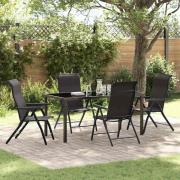 vidaXL Trädgårdsmöbelset Höjdjusterbar 5 pcs Svart kaffe Poly rattan