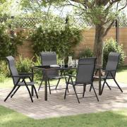 vidaXL Trädgårdsmöbelset Höjdjusterbar 5 pcs Grå Poly rattan