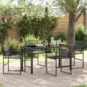 vidaXL Trädgårdsmöbelset 5 pcs Svart Poly rattan