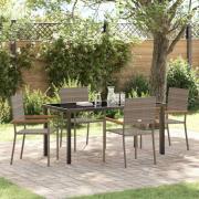 vidaXL Trädgårdsmöbelset 5 pcs Grå Poly rattan