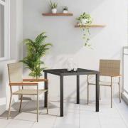 vidaXL Trädgårdsmöbelset 3 pcs Beige Poly rattan