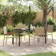 vidaXL Trädgårdsmöbelset 5 pcs Beige Poly rattan