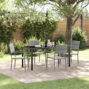 vidaXL Trädgårdsmöbelset 5 pcs Grå Poly rattan